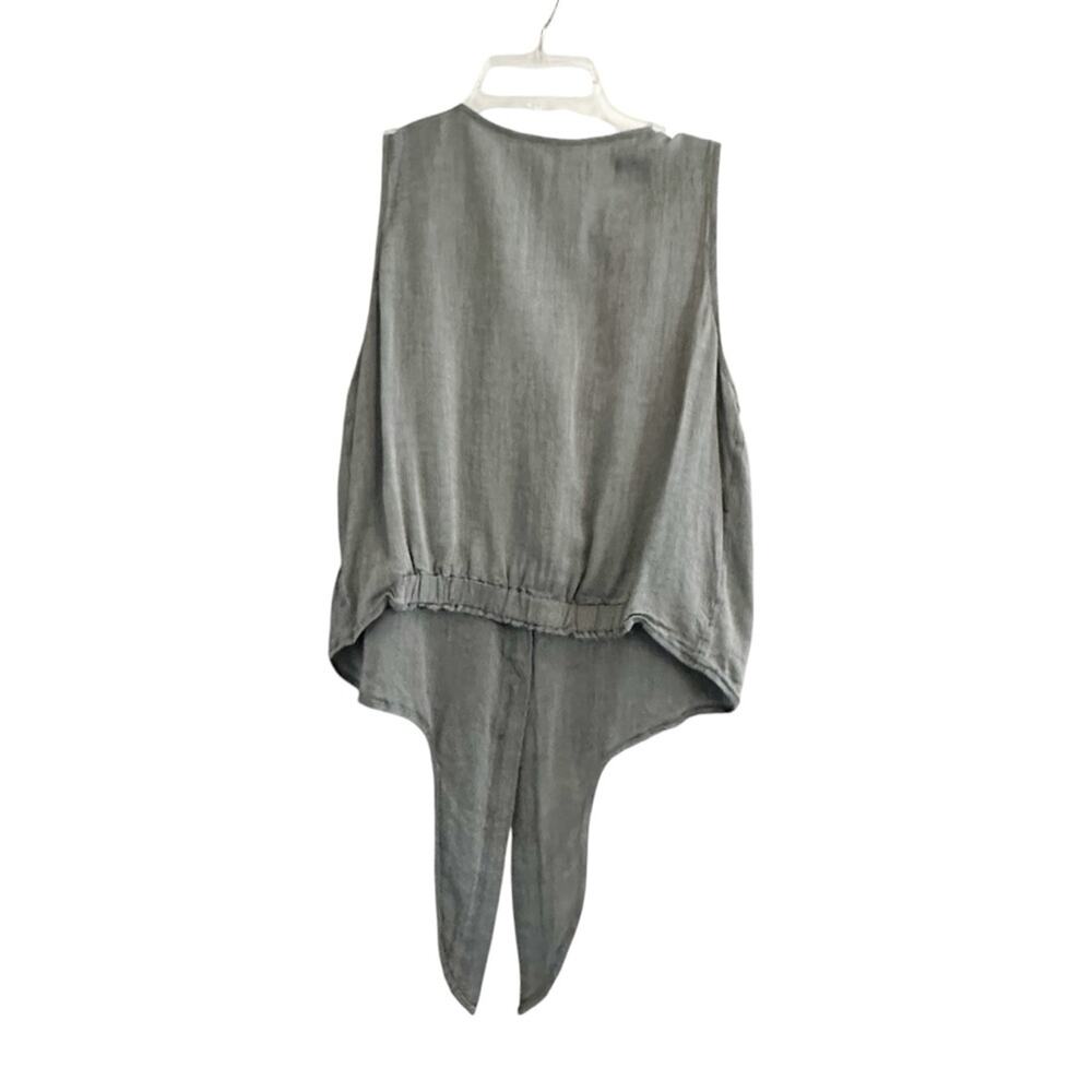 Express Tie Front Blouse Gray Button Sleeveless M… - image 5